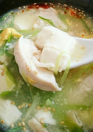 コラーゲンたっぷり鶏塩お豆腐かき玉スープ-レシピのメイン写真