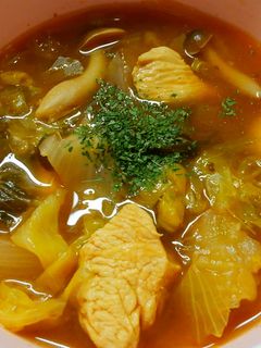 簡単!鶏むね肉とレタスのデミ風味スープ*-レシピのメイン写真