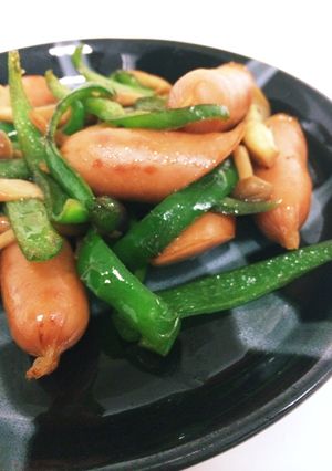ピーマンとウインナーの鶏ガラ炒め-レシピのメイン写真