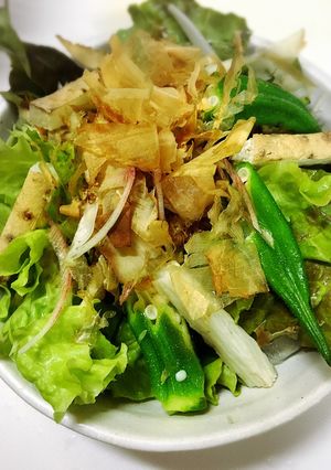 オクラと焼き長芋のおかかサラダ-レシピのメイン写真