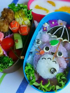キャラ弁♡梅雨のトトロ弁当-レシピのメイン写真