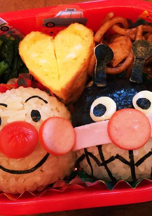 アンパンマン♡バイキンマン仲良しキャラ弁-レシピのメイン写真