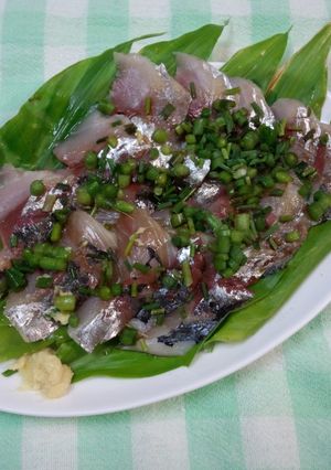 鰺の刺身 冷凍薬味のせ-レシピのメイン写真