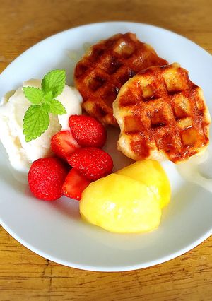 アレルギー対応 米粉と甘酒のワッフル-レシピのメイン写真