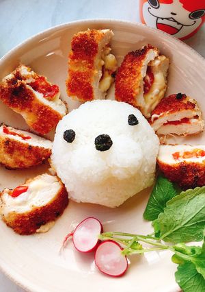 ささみのトマトチーズカツライオンプレート-レシピのメイン写真