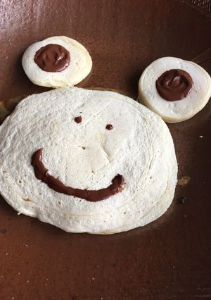 卵ナシ♡簡単かえるのお絵かきパンケーキ♪-レシピのメイン写真