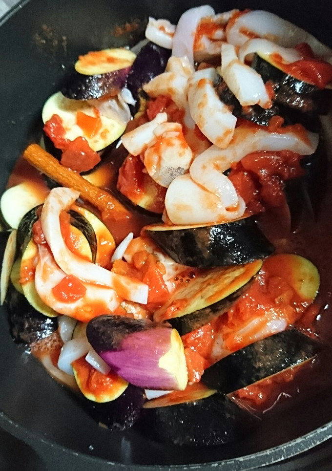 茄子とイカのトマトソース煮込み-レシピのメイン写真