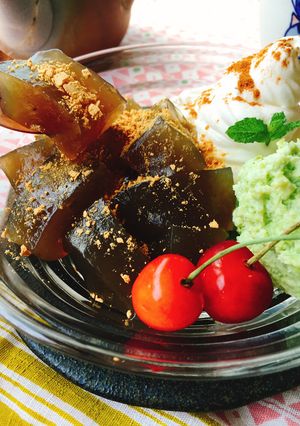パフェ風低糖ほうじ茶わらび餅とずんだあん-レシピのメイン写真