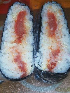 旦那のランチ。辛子明太子のおにぎらず-レシピのメイン写真