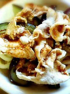 茄子と豚しゃぶ冷うどん*ポン酢ダレ添え*-レシピのメイン写真
