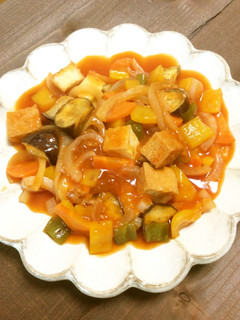夏野菜☆ケチャップあんかけで厚揚げを-レシピのメイン写真