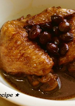 手羽先と黒豆のうま煮♪活力なべ５分！-レシピのメイン写真