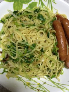 豆苗とネギの塩焼きそば-レシピのメイン写真