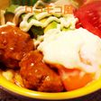 ミートボールの残りでロコモコ丼♪