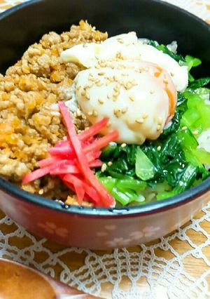 にんにくと野菜たっぷりの肉味噌丼-レシピのメイン写真