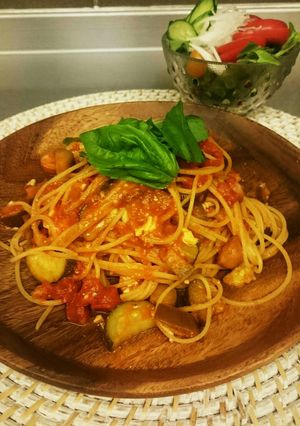 トマトと茄子のアラビアータ風パスタ⭐-レシピのメイン写真