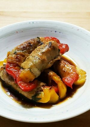 ☆豚肉でのパプリカ巻き☆-レシピのメイン写真