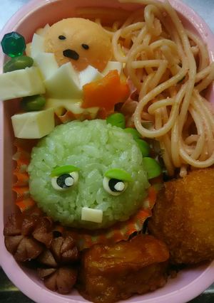 ガチャピン&ぐでたまのキャラ弁-レシピのメイン写真