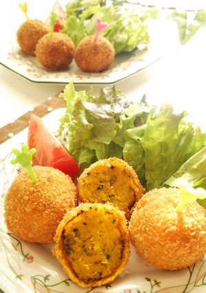 黒胡麻入り☆かぼちゃコロッケ-レシピのメイン写真