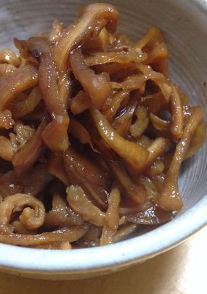 ◎はしっこ料理☆椎茸の軸と鶏皮の甘辛煮◎-レシピのメイン写真