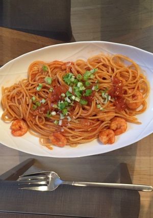 ピリ辛!エビチリスパゲッティ-レシピのメイン写真