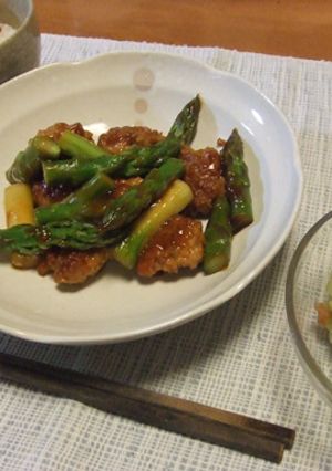 肉団子とアスパラの甘酢あんかけ-レシピのメイン写真
