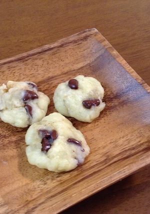 チョコチップ入りの玄米茶ドロップクッキー-レシピのメイン写真