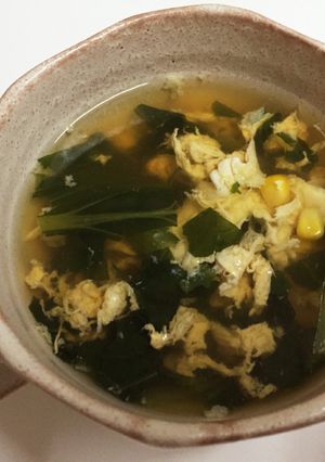 青梗菜とコーンの卵スープ-レシピのメイン写真