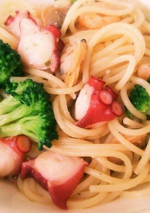 簡単♪アヒージョパスタ(うどんも出来る)-レシピのメイン写真