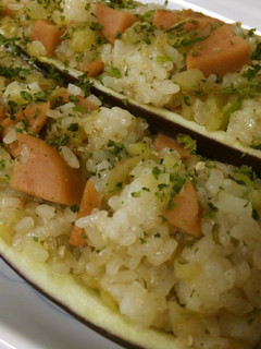 茄子ボート♡ご飯詰め♡-レシピのメイン写真