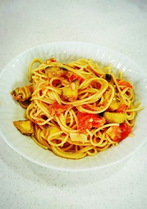 トマトとツナとナスのパスタ♡-レシピのメイン写真