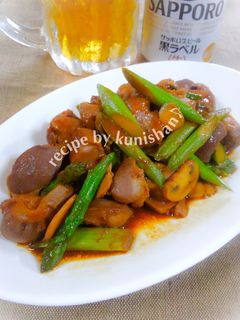 砂肝の甜麺醤ラー油炒め♪-レシピのメイン写真