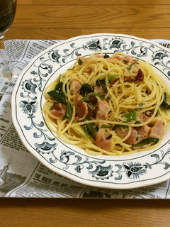 【ガス代節約】ベーコン・ほうれん草パスタ-レシピのメイン写真