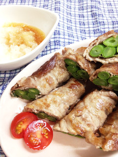 我が家のおつまみ♪豚肉のいんげん巻き-レシピのメイン写真