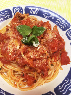トマト缶で♡簡単トマトと豚肉のパスタ-レシピのメイン写真
