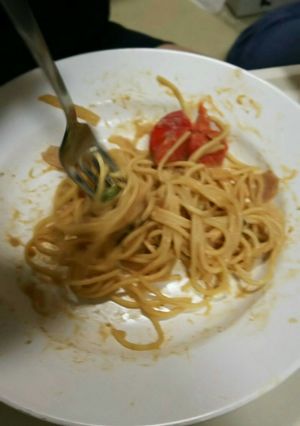 豆乳のトマトとアスパラのクリームパスタ-レシピのメイン写真