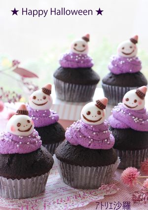 ハロウィンおめかしおばけ✿カップケーキ-レシピのメイン写真