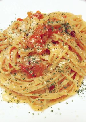 簡単楽々★トマトのみ！トマトソースパスタ-レシピのメイン写真