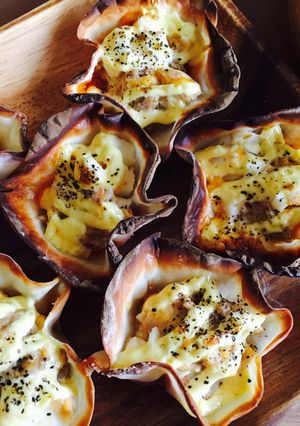 余った餃子の皮で♪ツナたまマヨ焼き-レシピのメイン写真