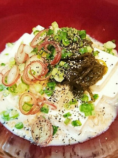 ヘルシー豆腐ともずくの豆乳スープサラダ-レシピのメイン写真