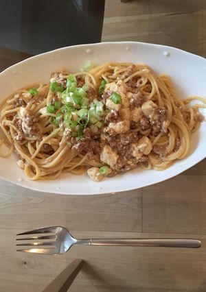 麻婆豆腐スパゲッティ-レシピのメイン写真