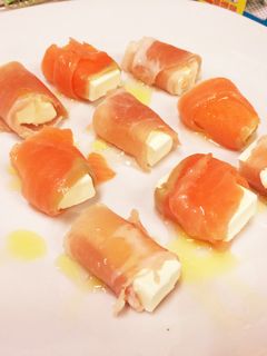 クリームチーズのサーモン、生ハム巻き-レシピのメイン写真