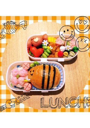 運動会キャラ弁可愛いおかずロールパン-レシピのメイン写真