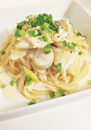 帆立と長ネギの味噌クリームパスタ-レシピのメイン写真