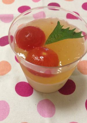 ミニトマトのコンポート２層ゼリー-レシピのメイン写真