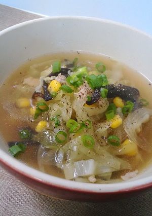 キャベツの豚肉の中華スープ♪-レシピのメイン写真