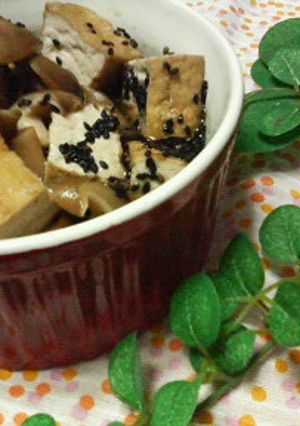 厚揚げとしいたけ(椎茸)の♡黒ゴマ♡煮物-レシピのメイン写真