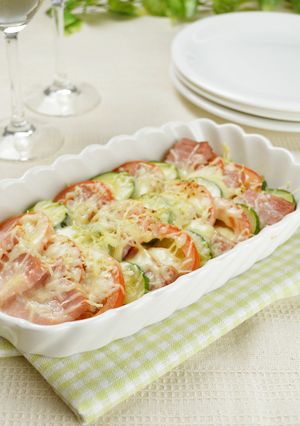 夏野菜とベーコンのチーズ焼き-レシピのメイン写真