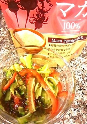 ゴーヤとパプリカのマカもずく酢-レシピのメイン写真