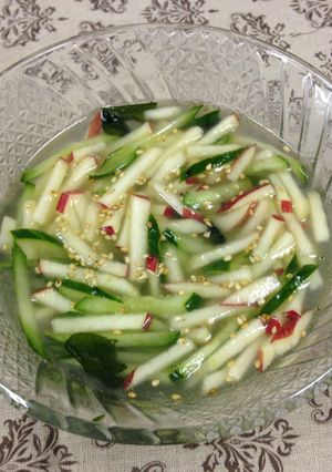 ミキサー不要！夏向けりんごスープ-レシピのメイン写真